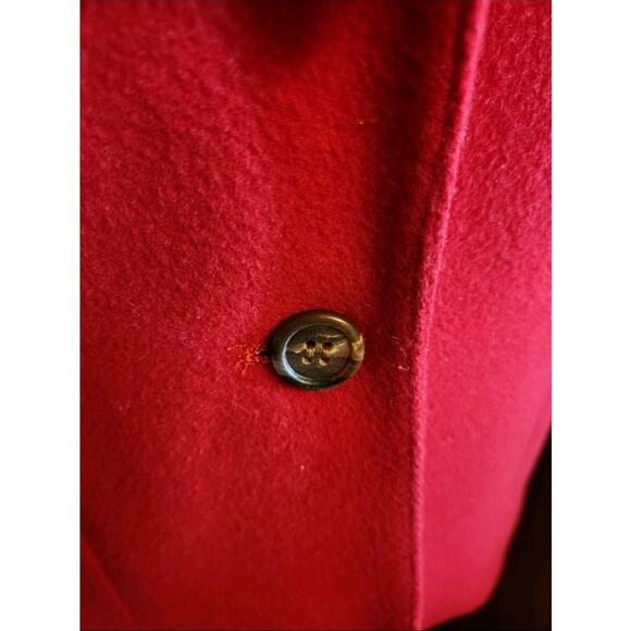 Vintage Augustus Red Wool Blazer Women's Size 10 Classic 1980s Power Jacket - Picture 2 of 14